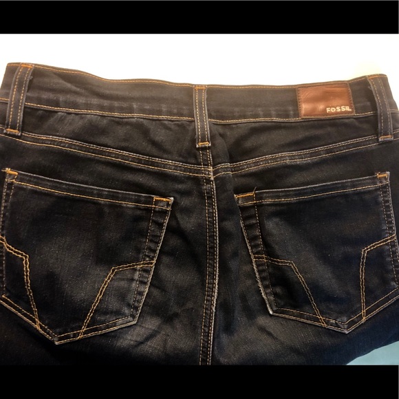 Fossil Super Skinny Dark Blue Jeans Sz 28 Long - Picture 3 of 4